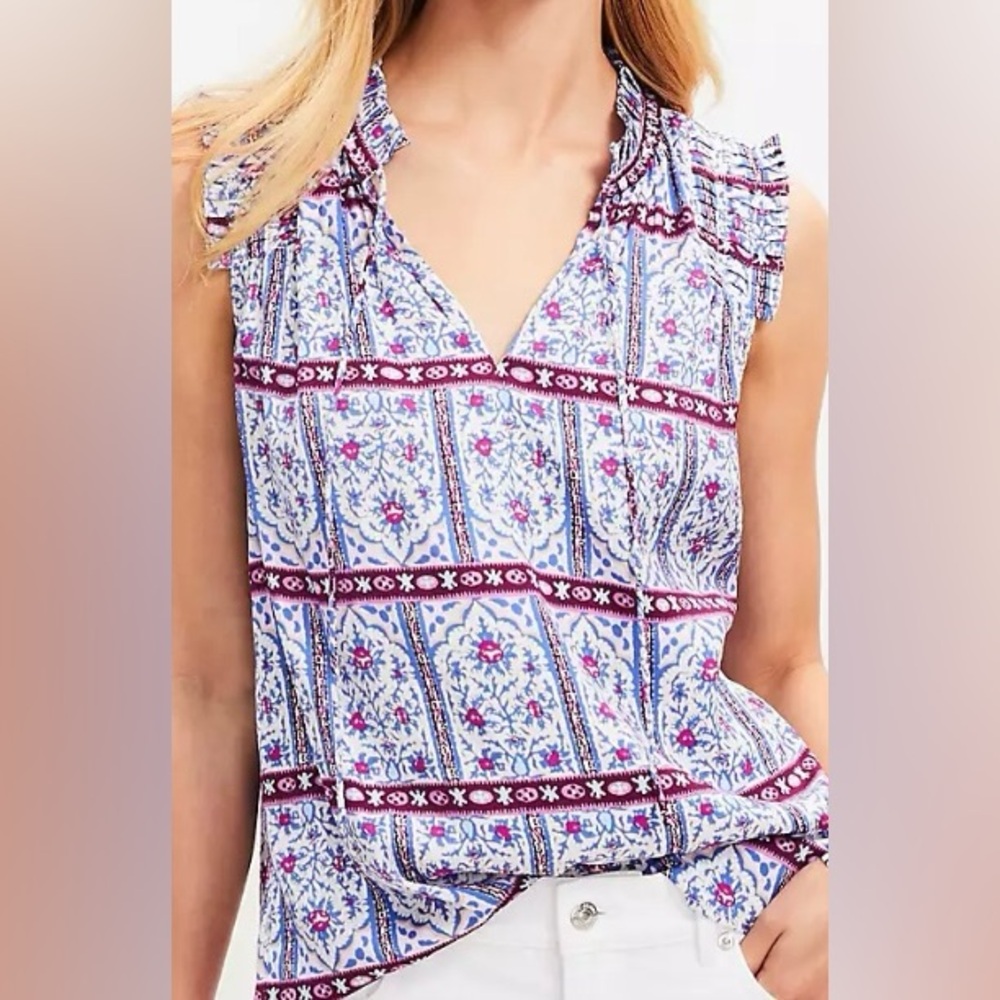 Loft Floral Print Sleeveless Top